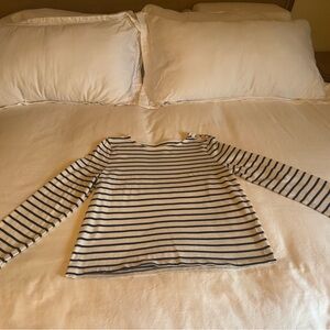 J. Crew Navy and Cream Striped Artist Tee
